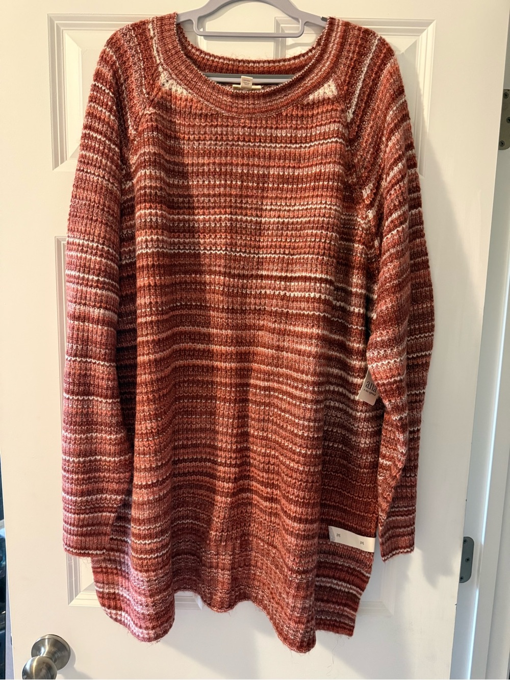 a.n.a Striped Rust Knit Sweater